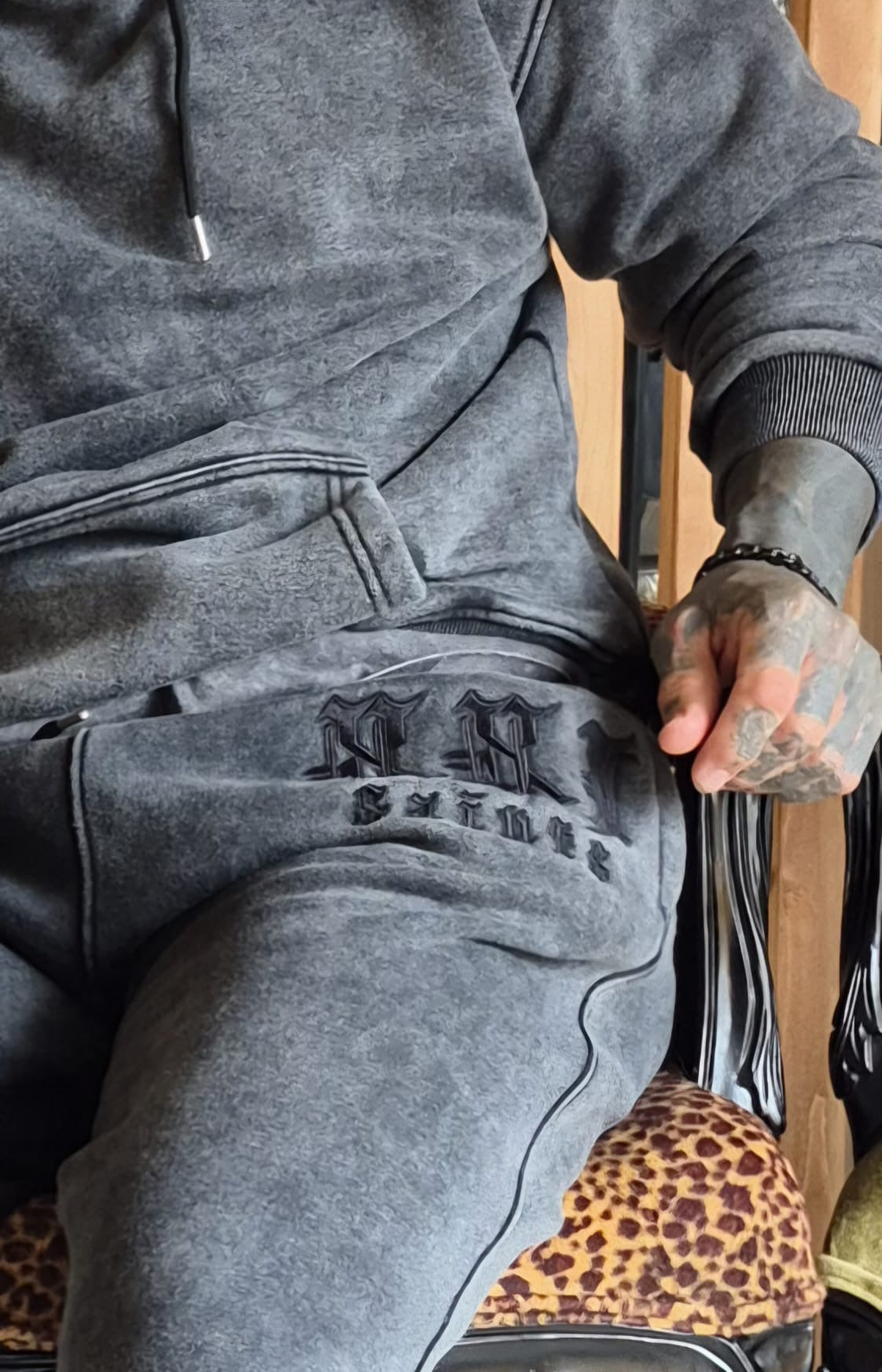 From the Shadows Jogger - Stone Washed Black