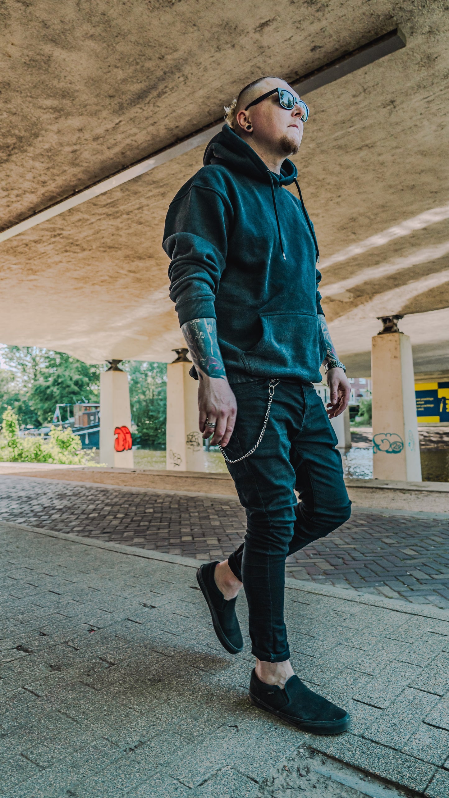 From the Shadows Hoodie - Stone Washed Black