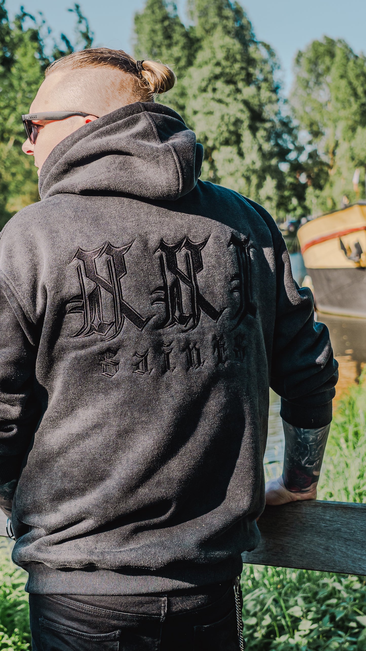 From the Shadows Hoodie - Stone Washed Black