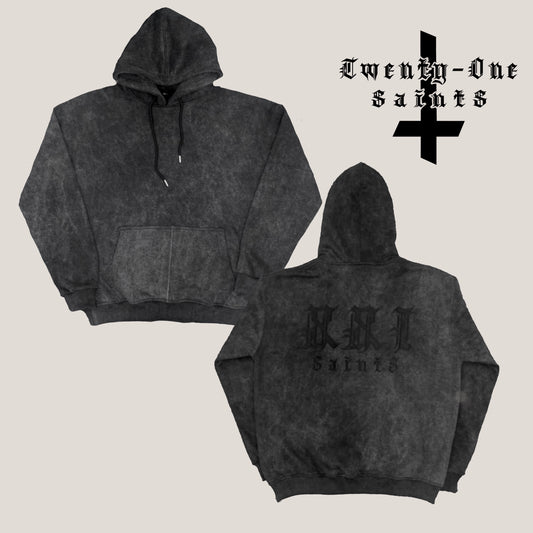 From the Shadows Hoodie - Stone Washed Black