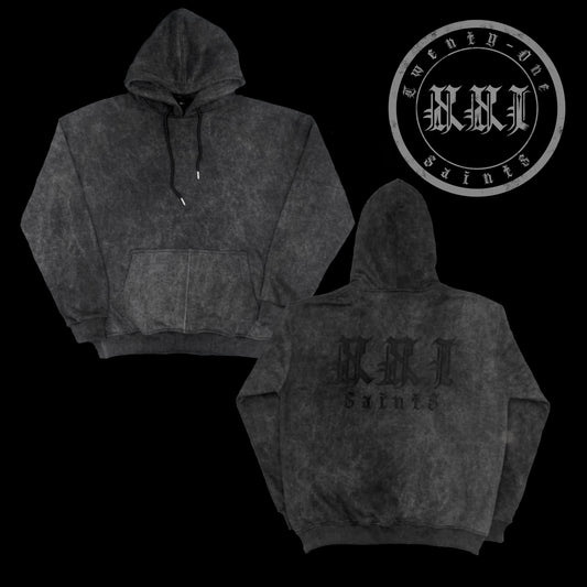 From the Shadows Hoodie - Stone Washed Black